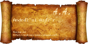 Andrási Azár névjegykártya